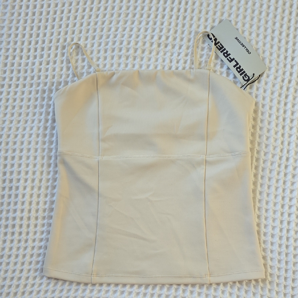Girlfriend Collective Cream Camisole Tube Top Removeable Straps Medium